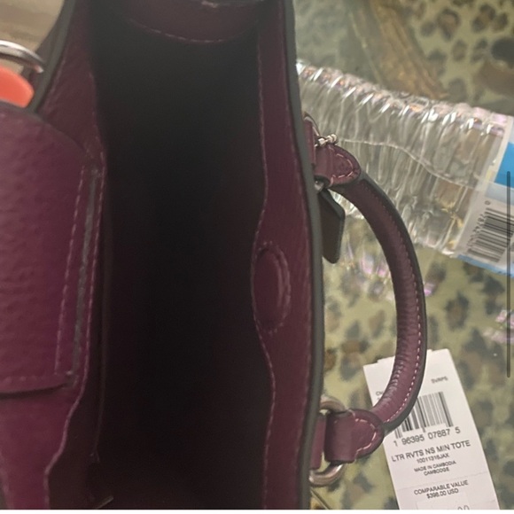 Coach North South Leather Mini Tote Handbag with Rivets ~CM248 ~ - Picture 7 of 9